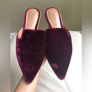 Madewell Velvet Gemma Mules Size: US 7.5